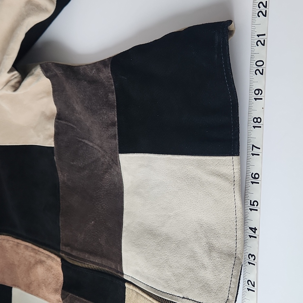 Vintage Karen Arnold Leather Patchwork Zip Up Jacket Size XL - Picture 14 of 14